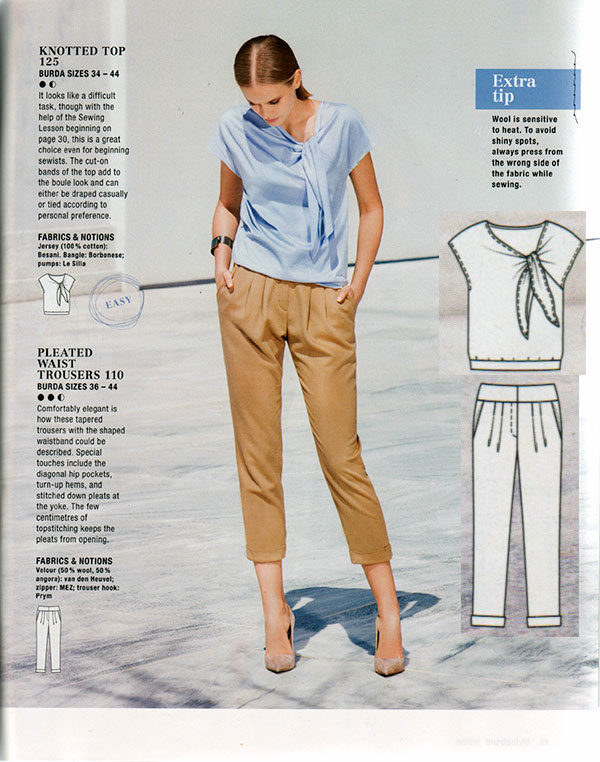 Polyester Trousers 114, Burda Style August 2020