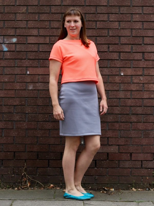 neon crop over dress - looking back