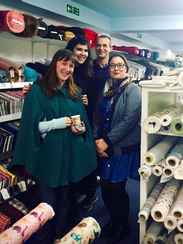 Me, Rachel, Paul and Claire at Fabrics Galore