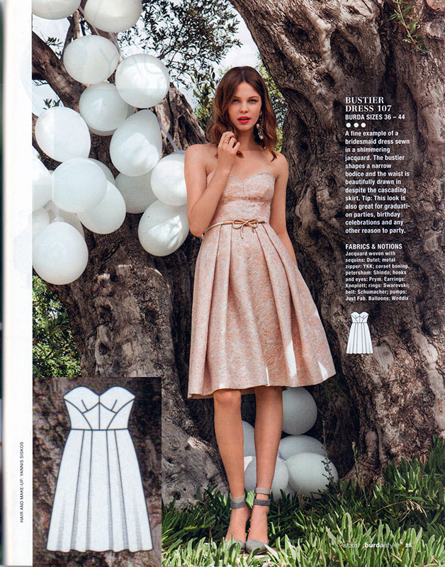 Silk Wedding Dress 104, 03/17 Burda Style March 2017