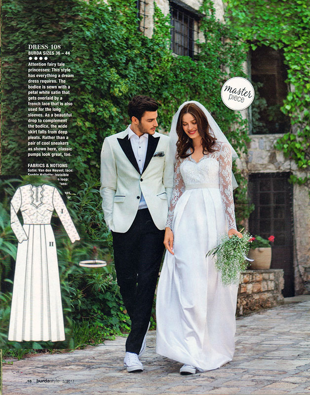 Silk Wedding Dress 104, 03/17 Burda Style March 2017