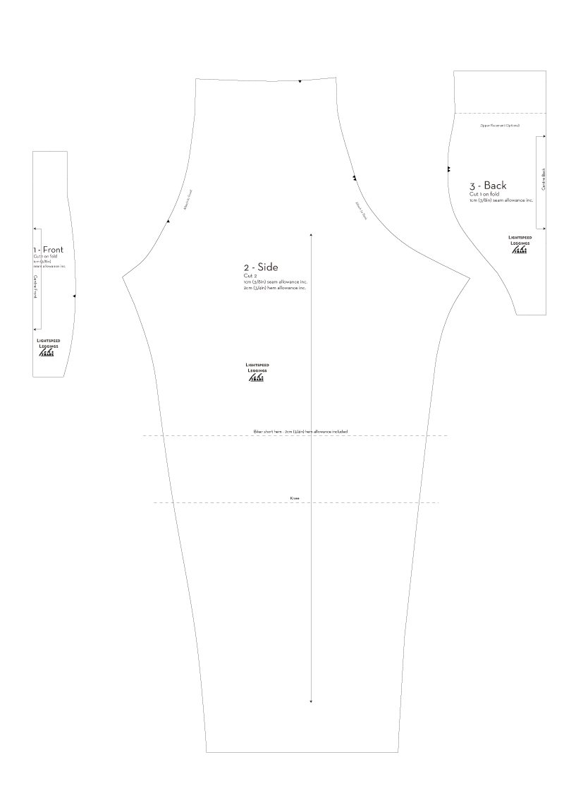 Men's Tights/Leggings Block Sewing Pattern XS-6X