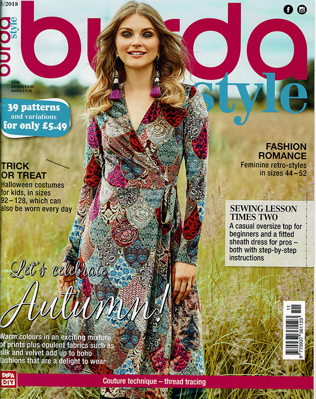 Our fabrics are in the German burdastyle magazine