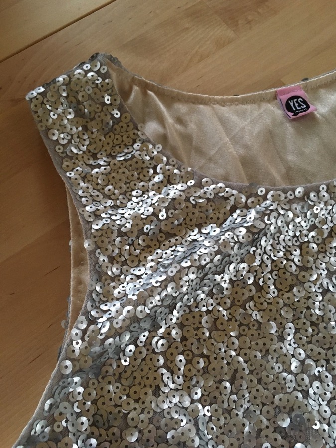 Sequins Mesh Insert Tank