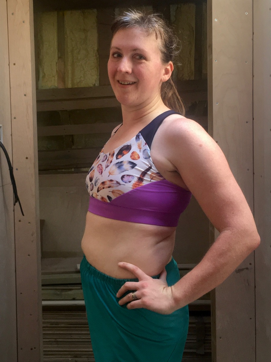 Lingerie Secrets Crossover Sports Bra pattern review by Miliespacio