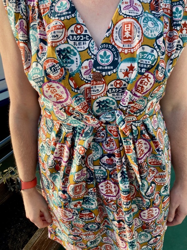 A Bottle Cap Print Summer Day Dress Fehrtrade