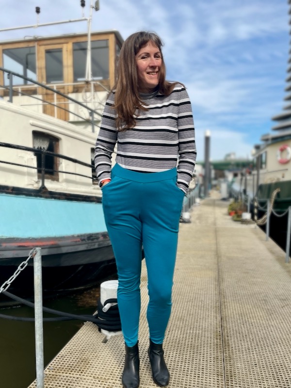 Turquoise Audrey cigarette trousers